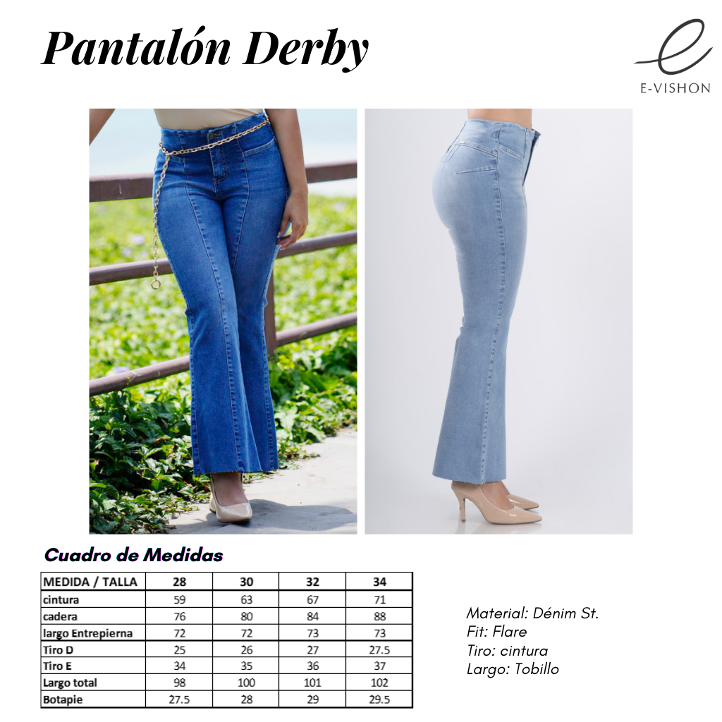 Pantalón denim flare DERBY