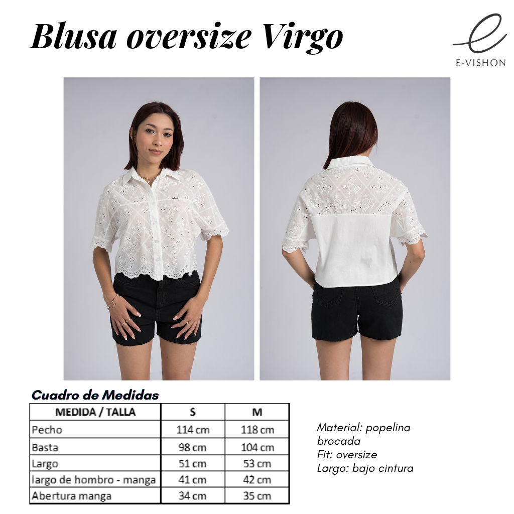 Blusa broderí oversized VIRGO