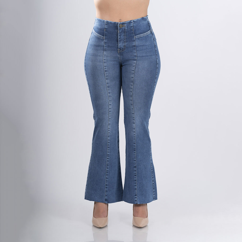 Pantalón denim flare DERBY