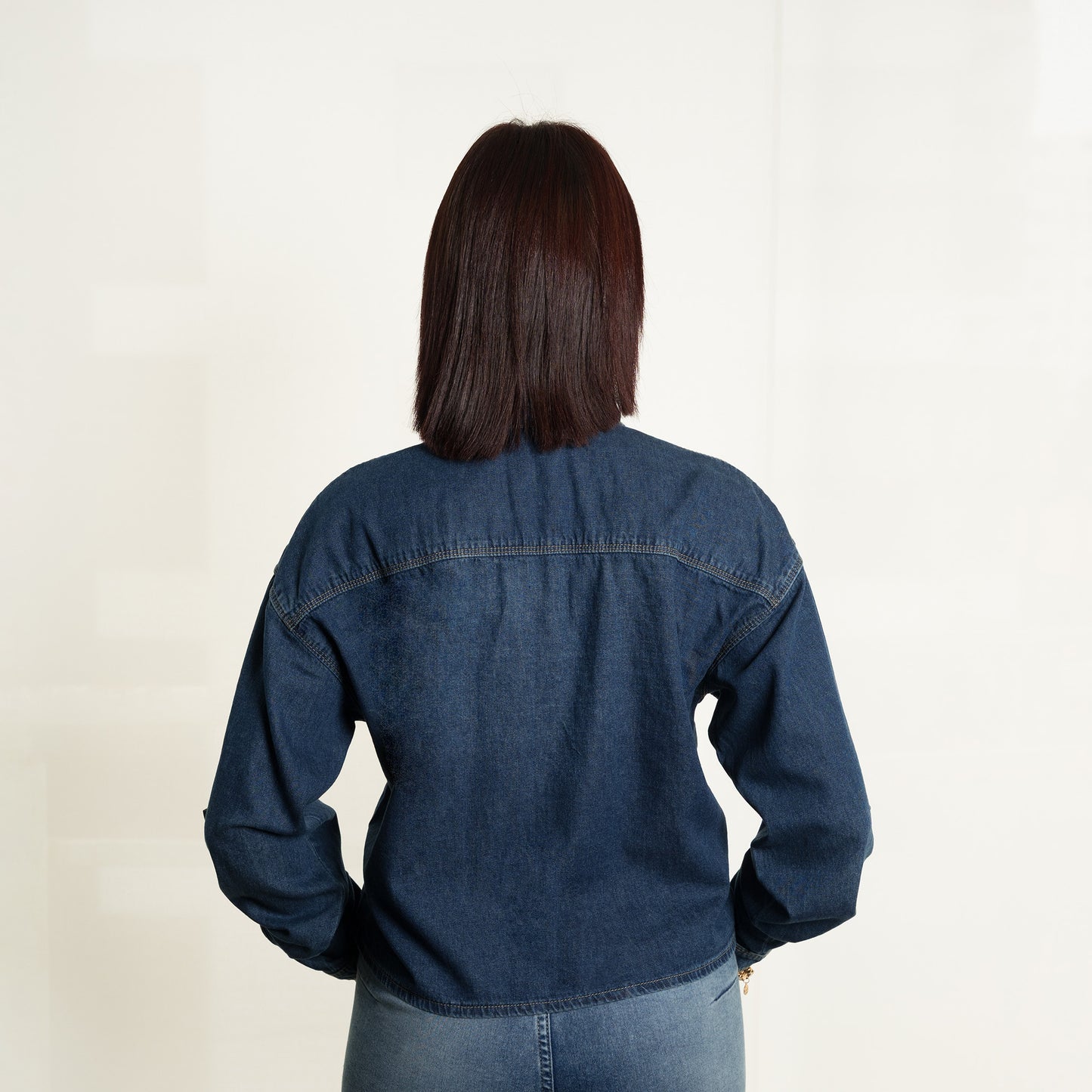 Blusa dénim oversized FOX