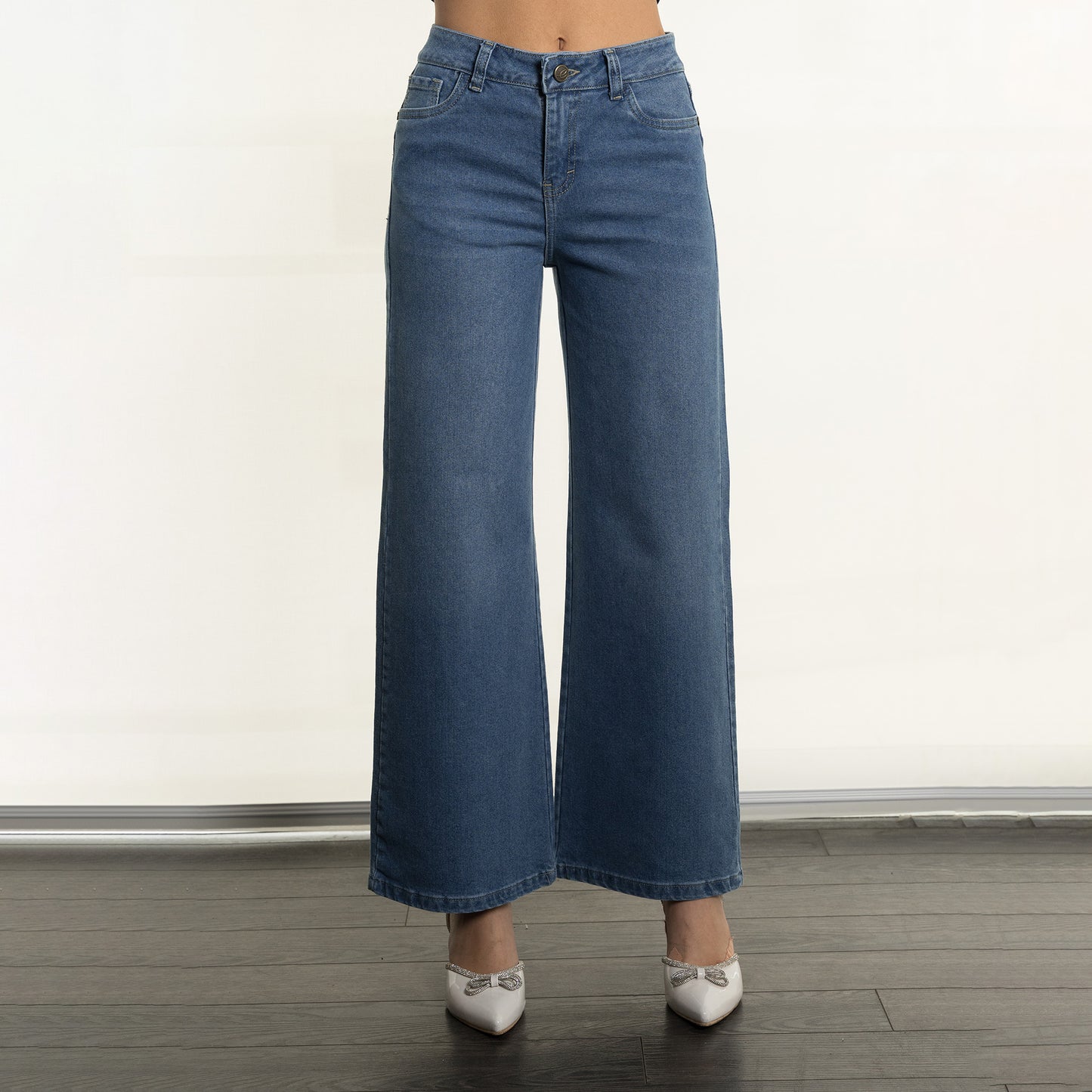 Pantalón denim semi palazo KLUG