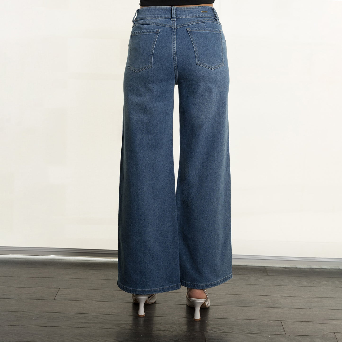 Pantalón denim semi palazo KLUG