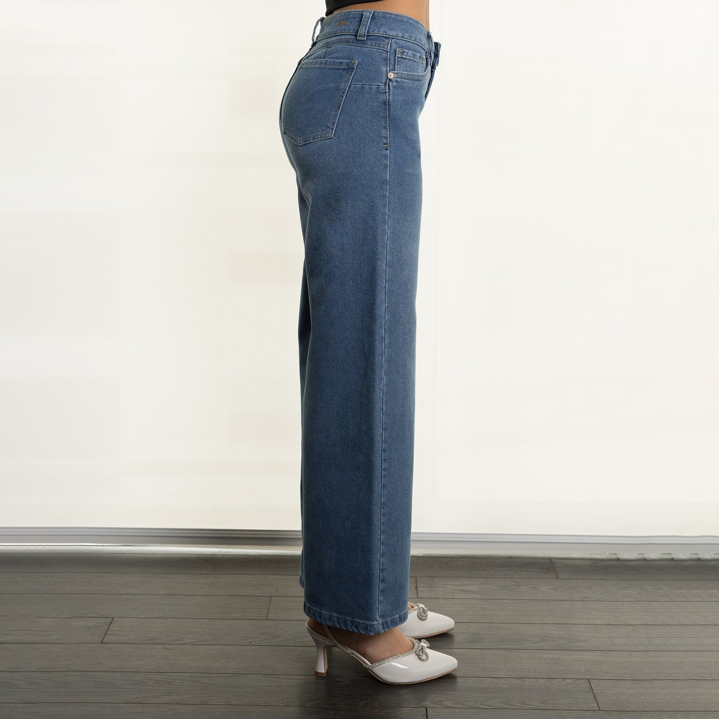 Pantalón denim semi palazo KLUG