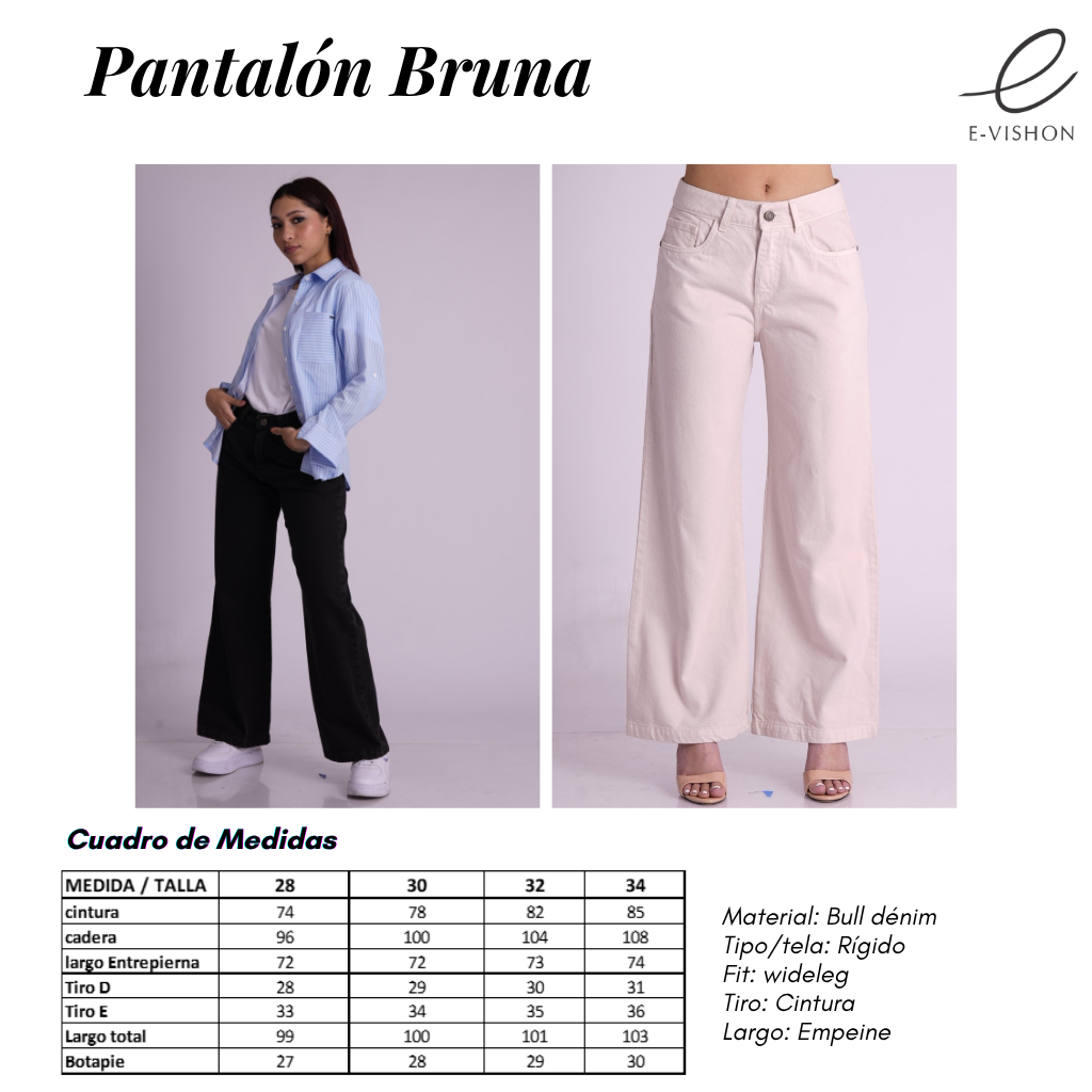 Pantalón bull denim wideleg AKIKO
