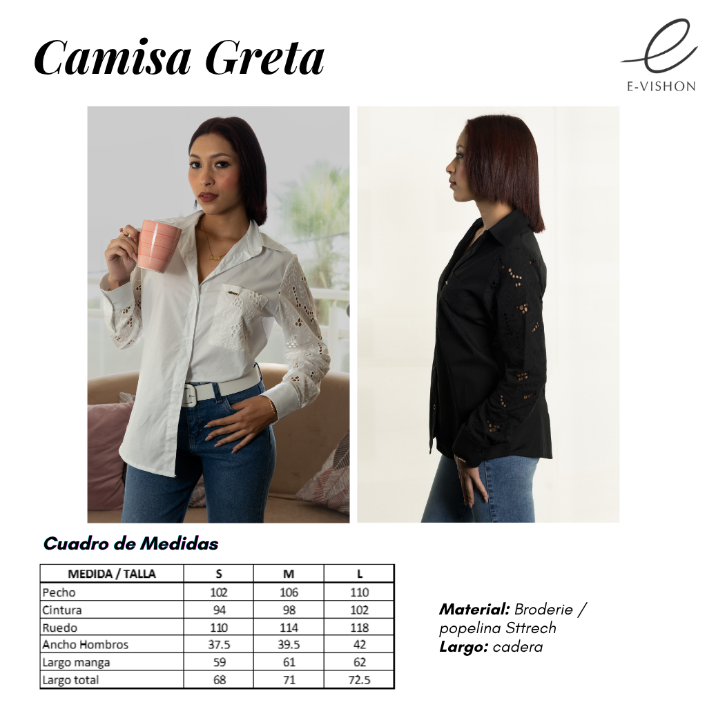 Camisa c/ broderie GRETA