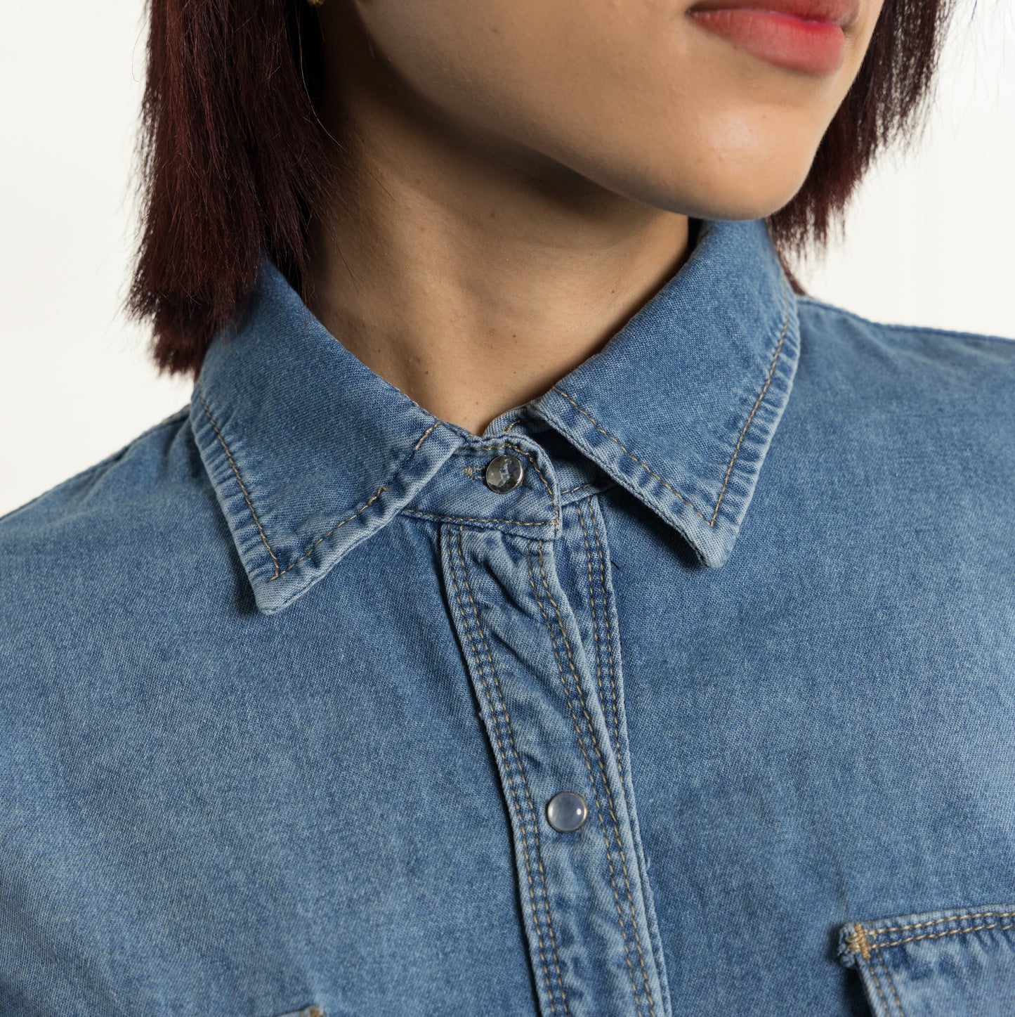 Blusa dénim oversized FOX