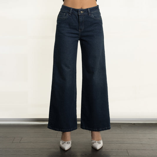 Pantalón denim semi palazo KLUG