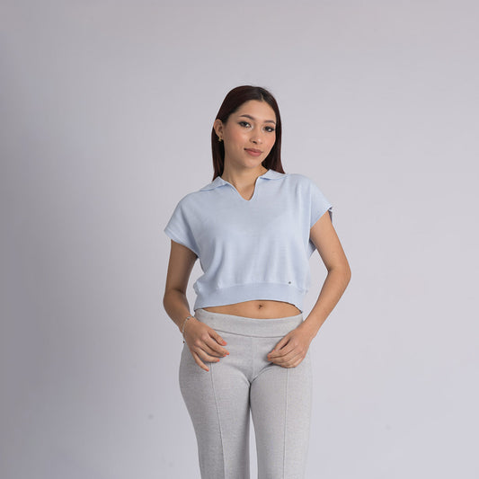 Polo crop tejido M/corta POWDER