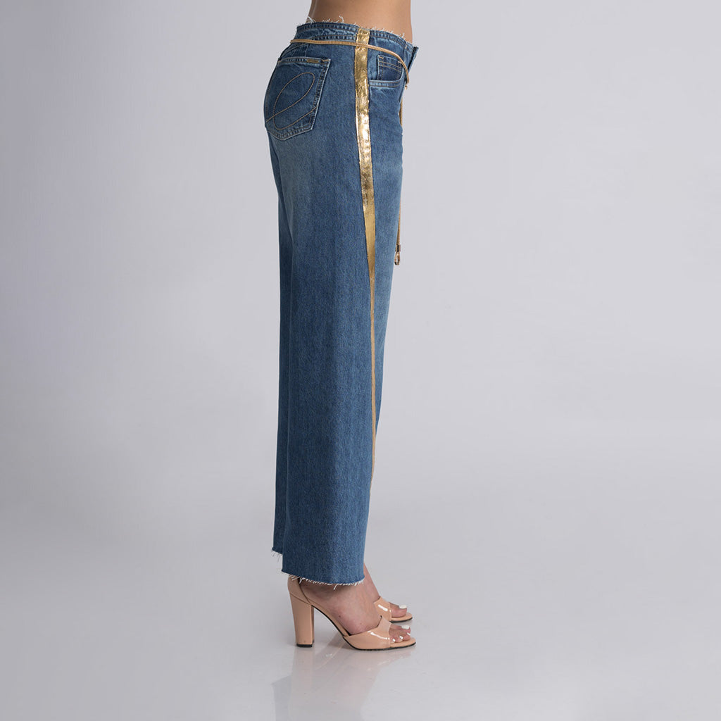 Pantalón denim wideleg GLOW c/correa