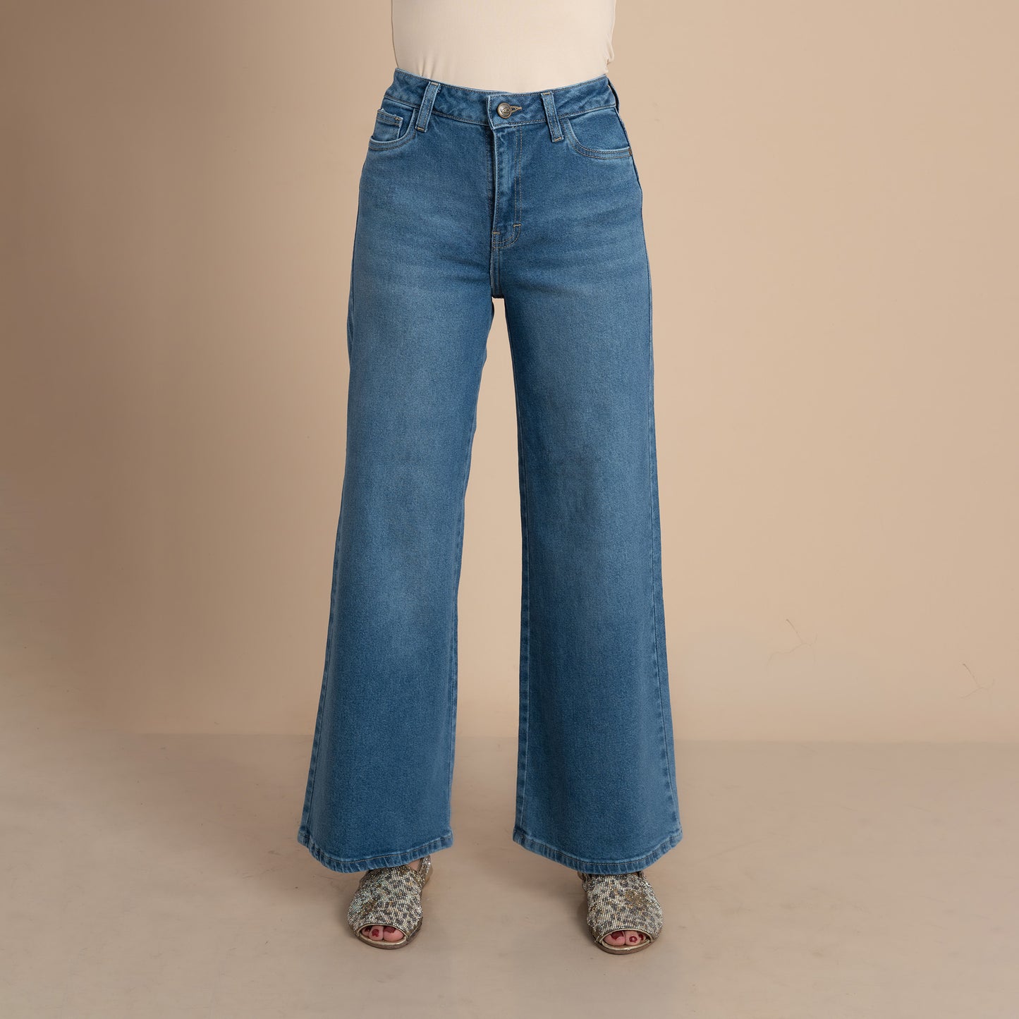 Pantalón denim semi palazo KLUG