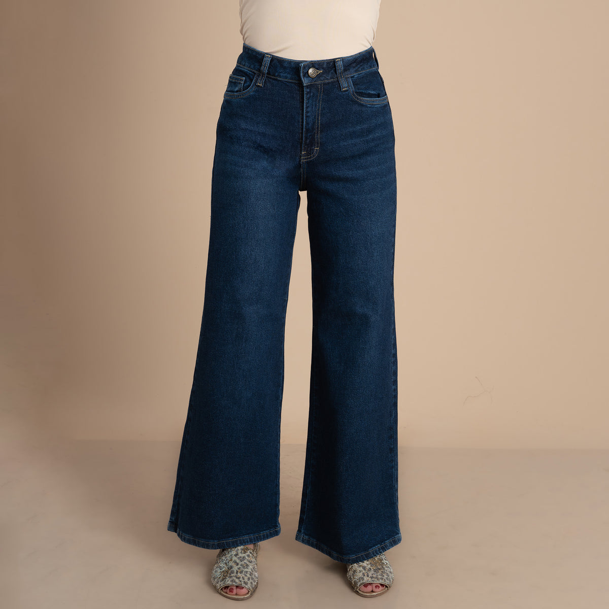 Pantalón denim semi palazo KLUG