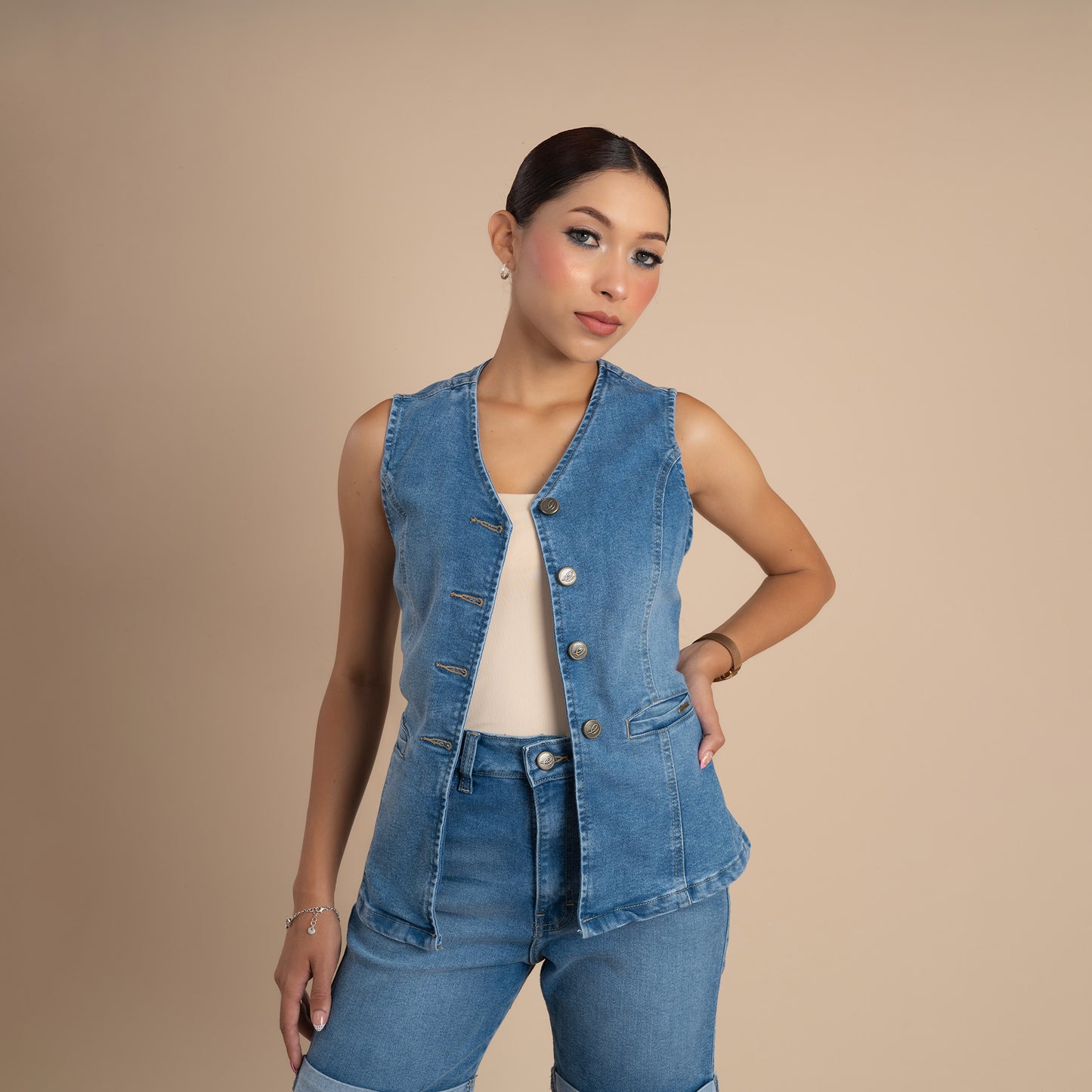 Chaleco dénim SAFIRA