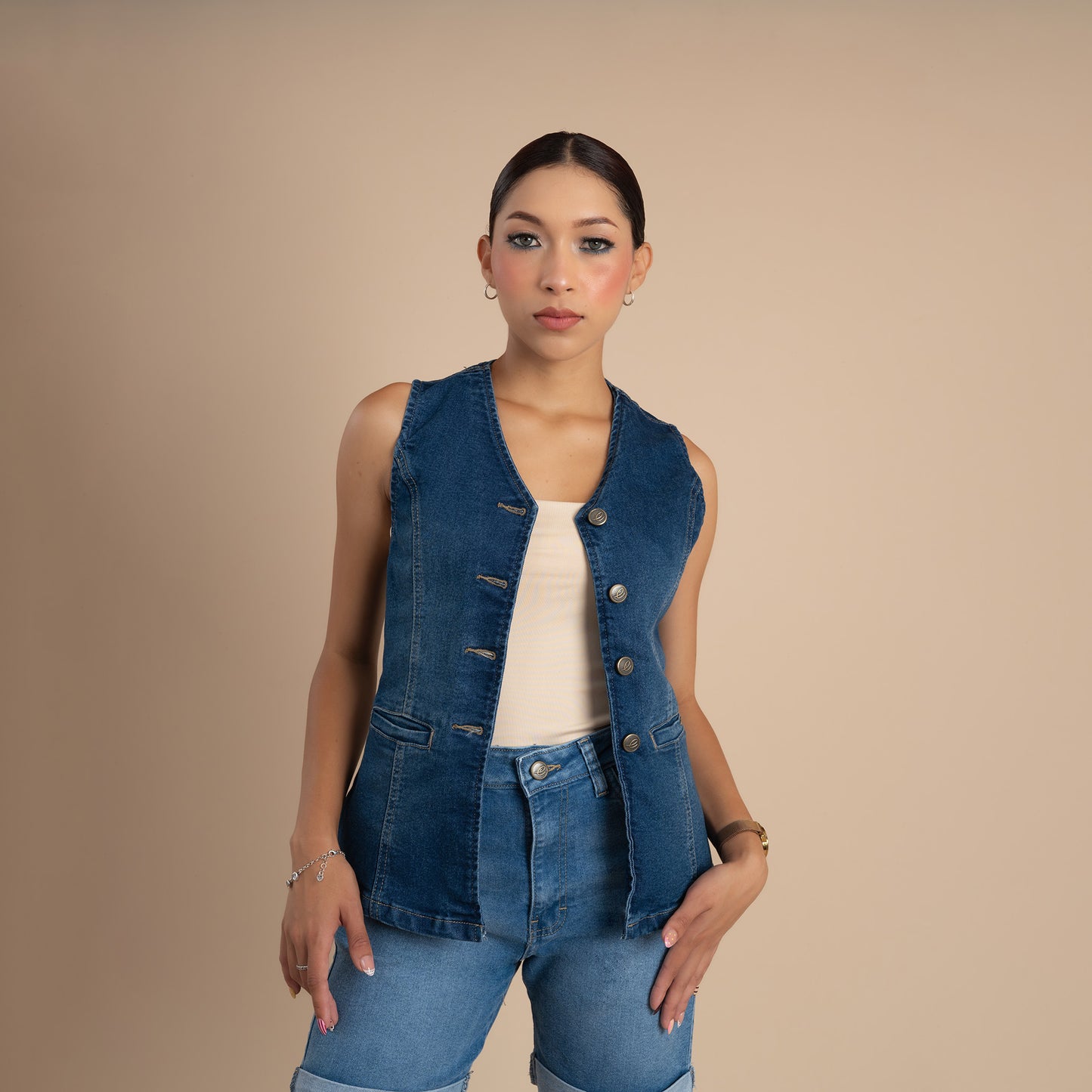 Chaleco dénim SAFIRA
